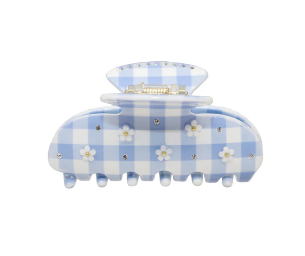 Sweetheart Clip in Daisy Blue Picnic