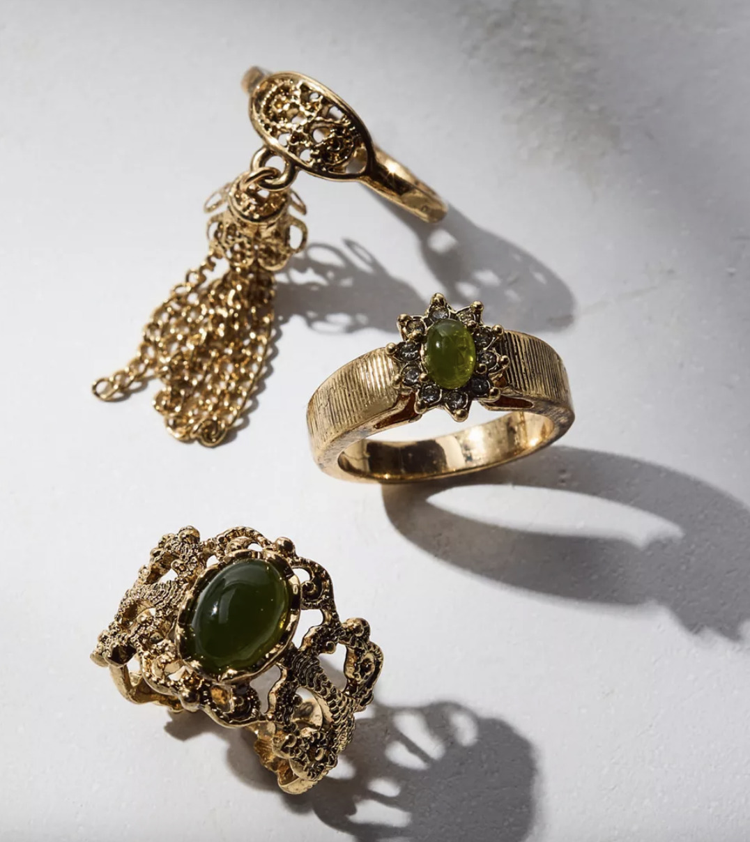 Victorian Tassel Rings Set
