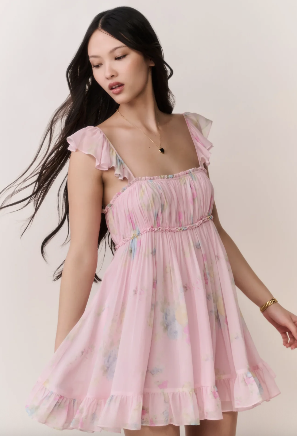 Zanira Floral Chiffon Mini Dress