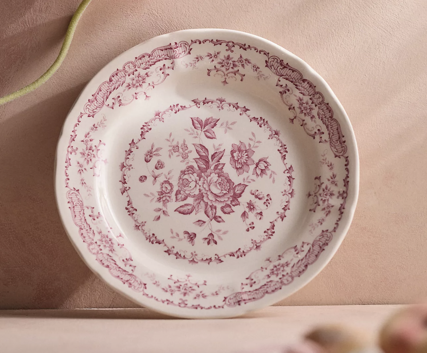 Pink Floral Dinner Plate