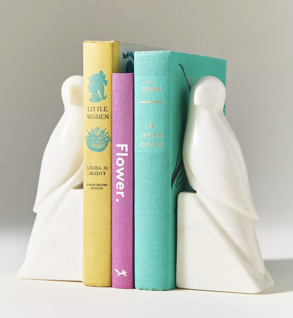 Marble Bird Bookends