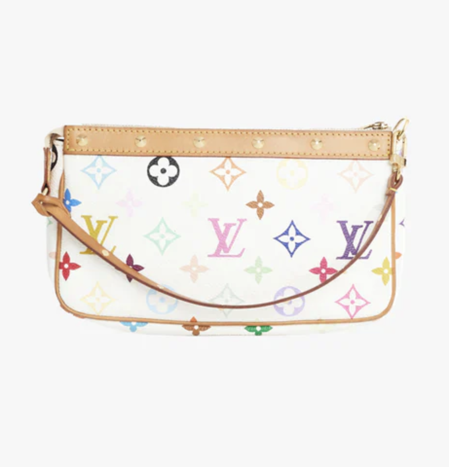 Louis Vuitton x Takashi Murakami Vintage 2003 White Pochette Bag