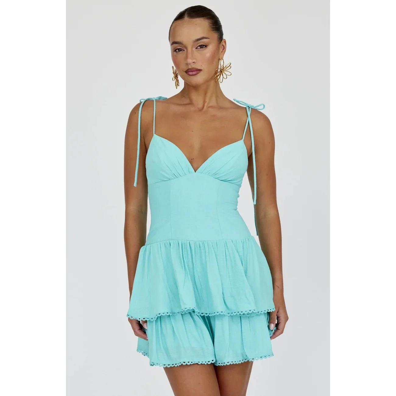 Nikki Aqua Mini Dress