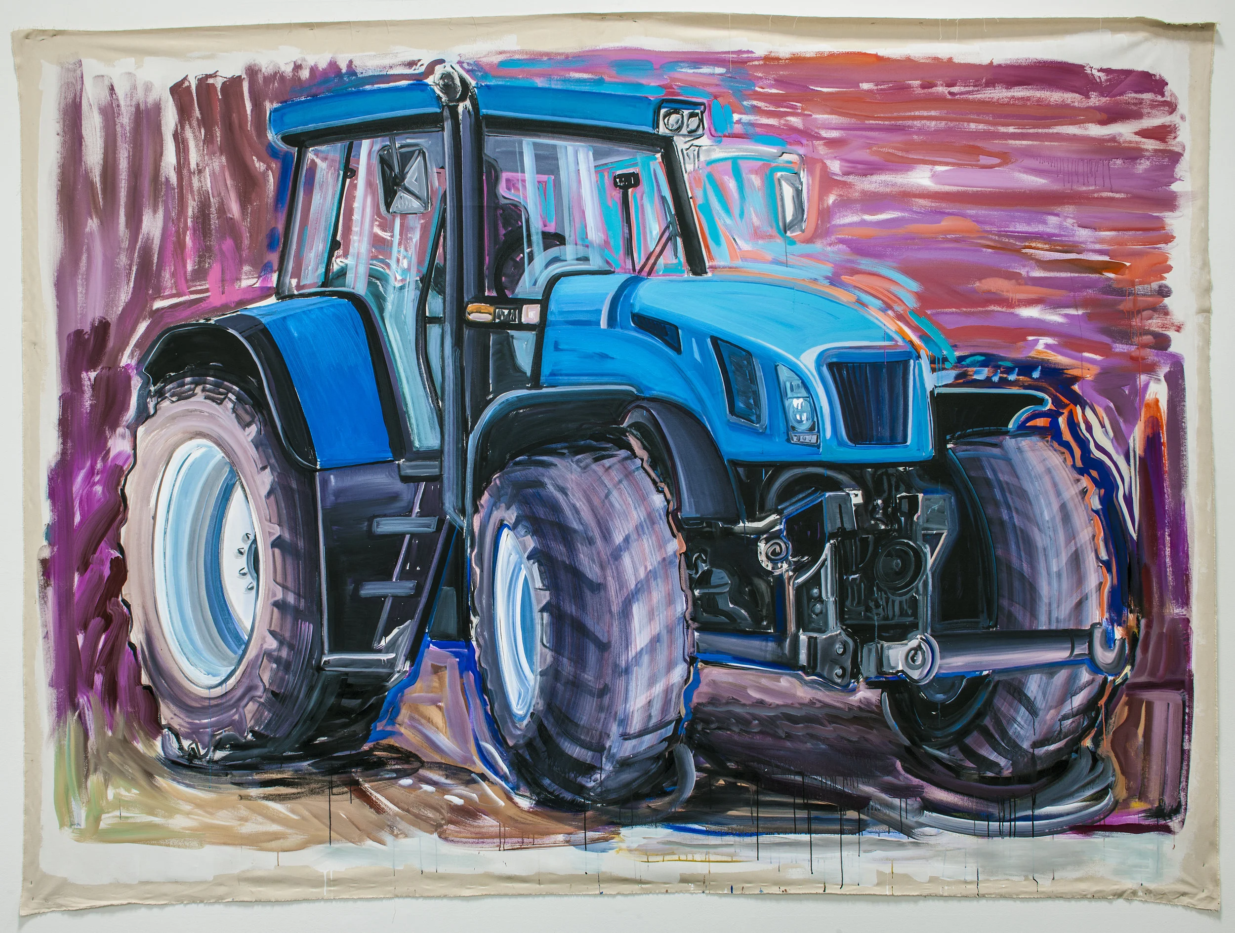 Big Friend (New Holland Tractor), 2013 Acrylic on unstretched canvas 113" x 144" inches Photo credit: Grant Mudford