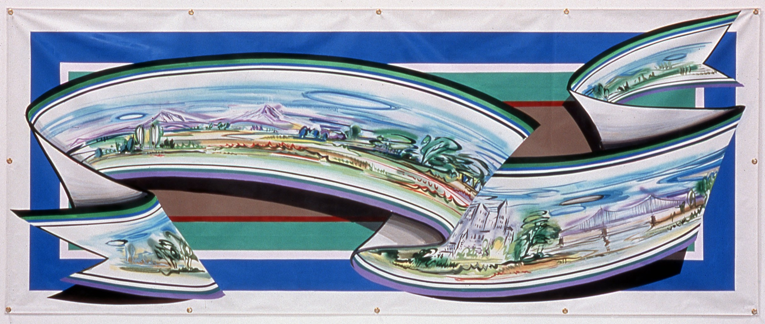 Town and Country, 2001 Enamel on vinyl commercial banner 46" x 113 3/4" 