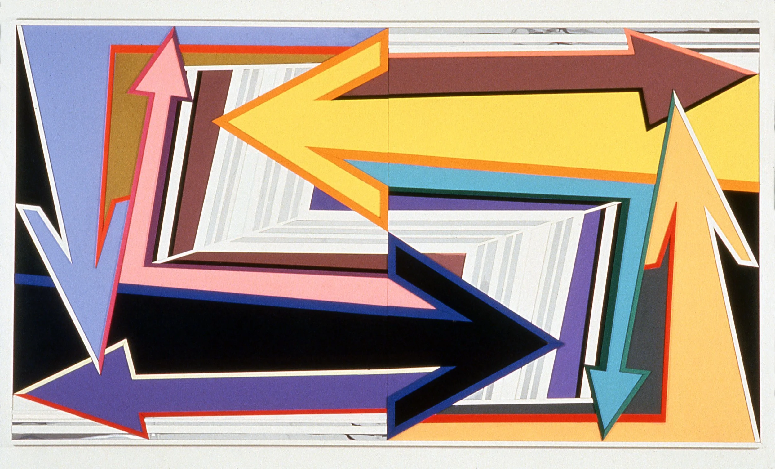 Right Effort, 1997 Acrylic, mirror, plexiglass on bas relief wood 66" x 120" 