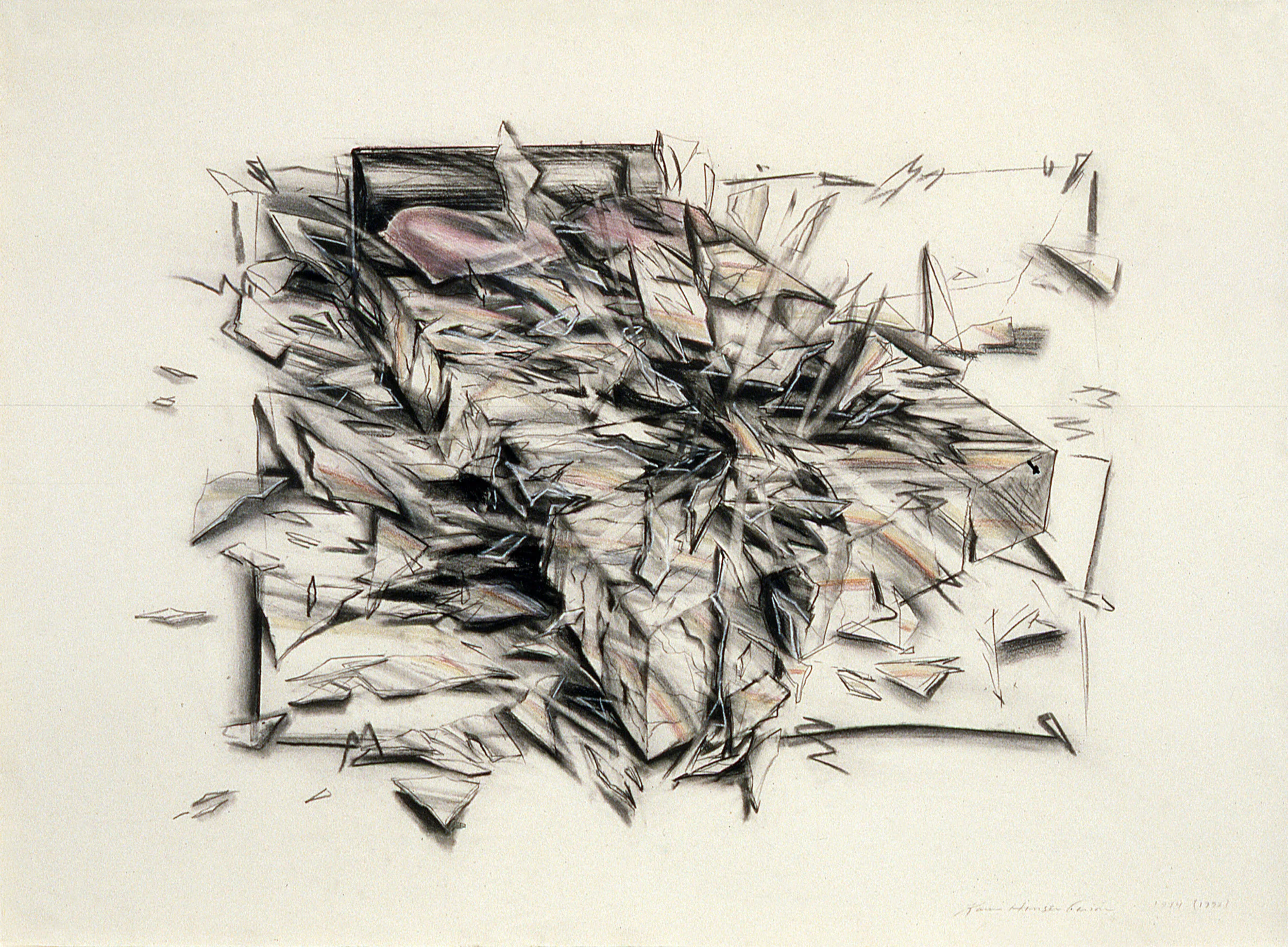 Shattered Dreams , 1973 Charcoal, pencil on paper 24" x 36"