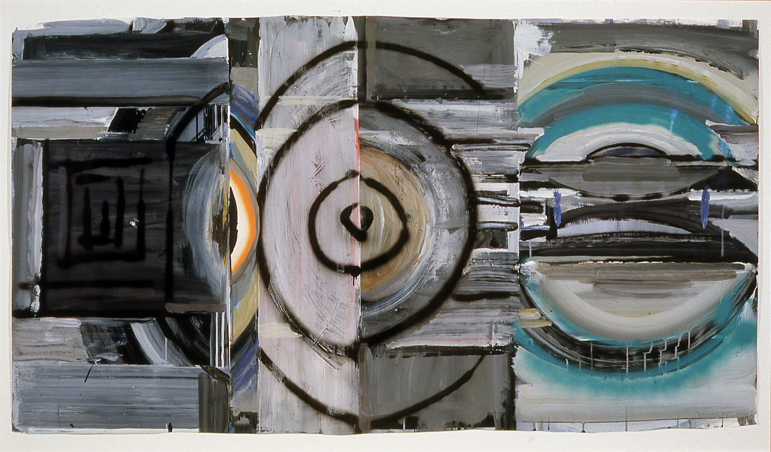 Passing Greys, 1982 Acrylic on paper 33" x 62"