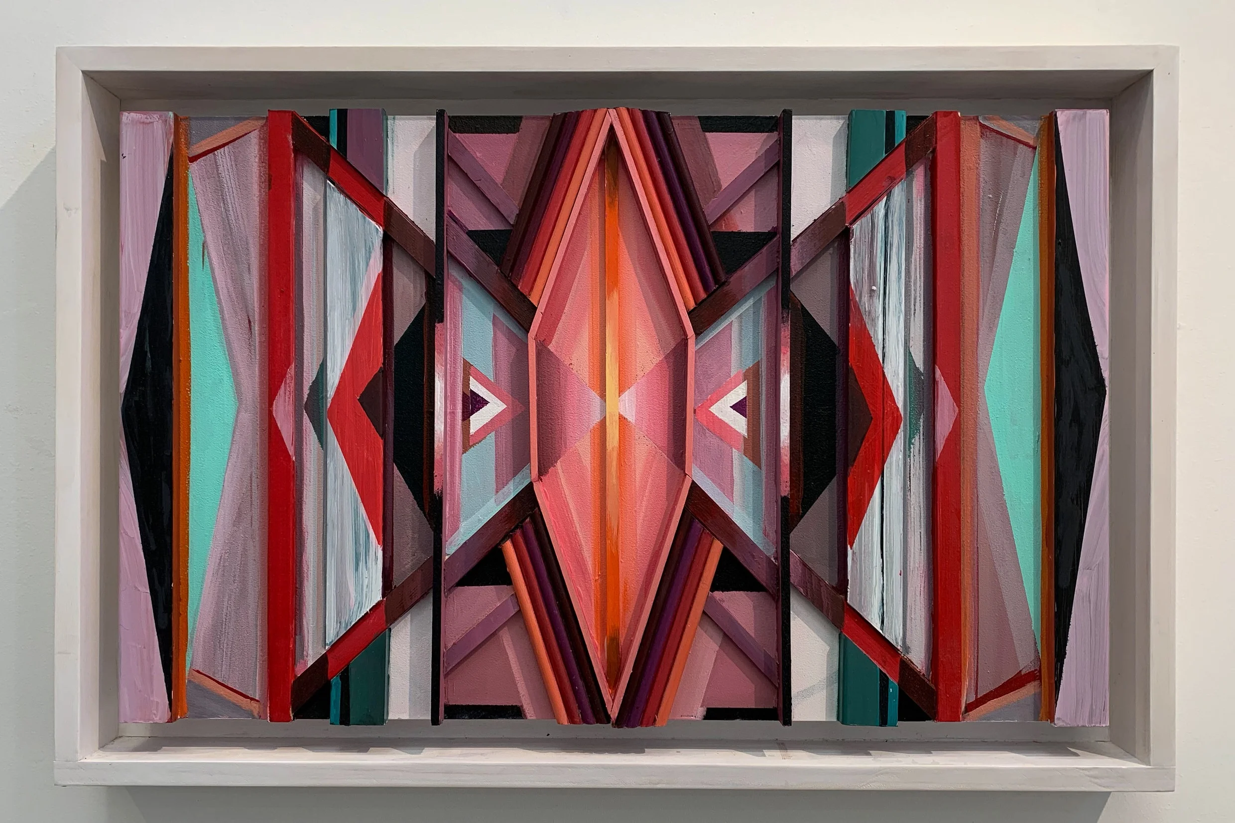 Untitled #5, 2016-2017 Acrylic on bas relief wood 21.5" x 32.5" x 3"
