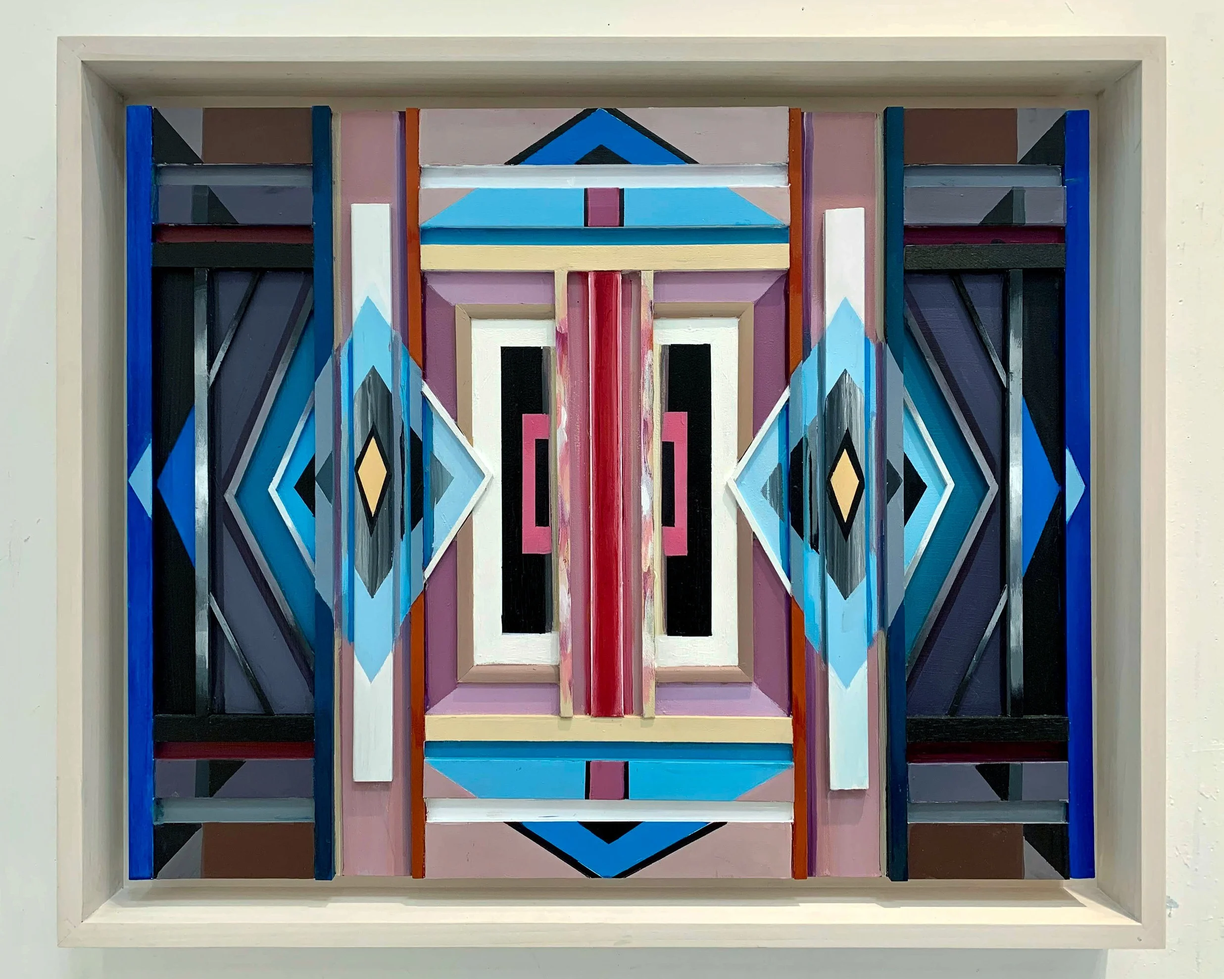 Untitled #19, 2018 Acrylic on bas relief wood 27.5" x 33.5" x 3.5"