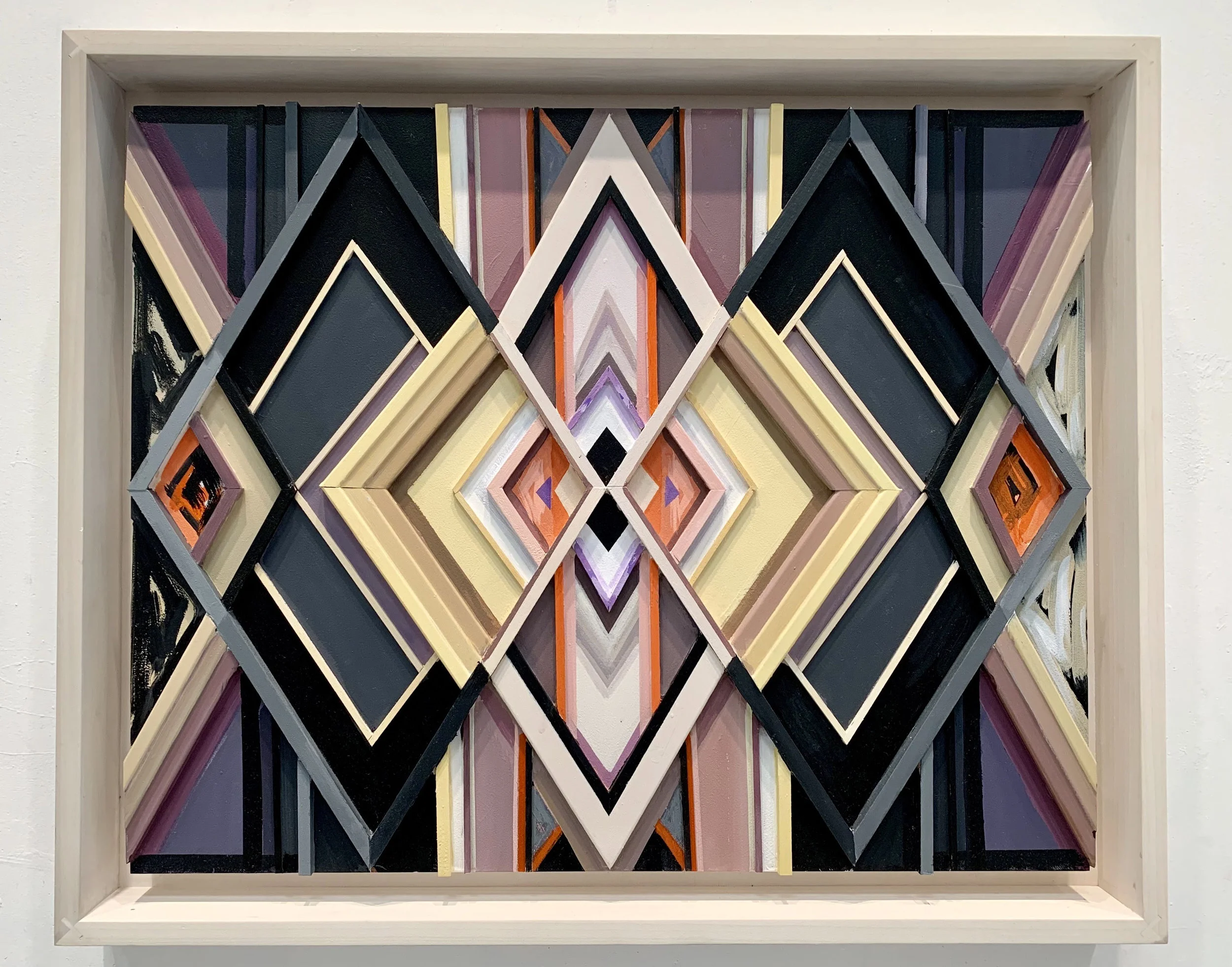 Untitled #20, 2018 Acrylic on bas relief wood 27.5" x 33.5" x 3.5"