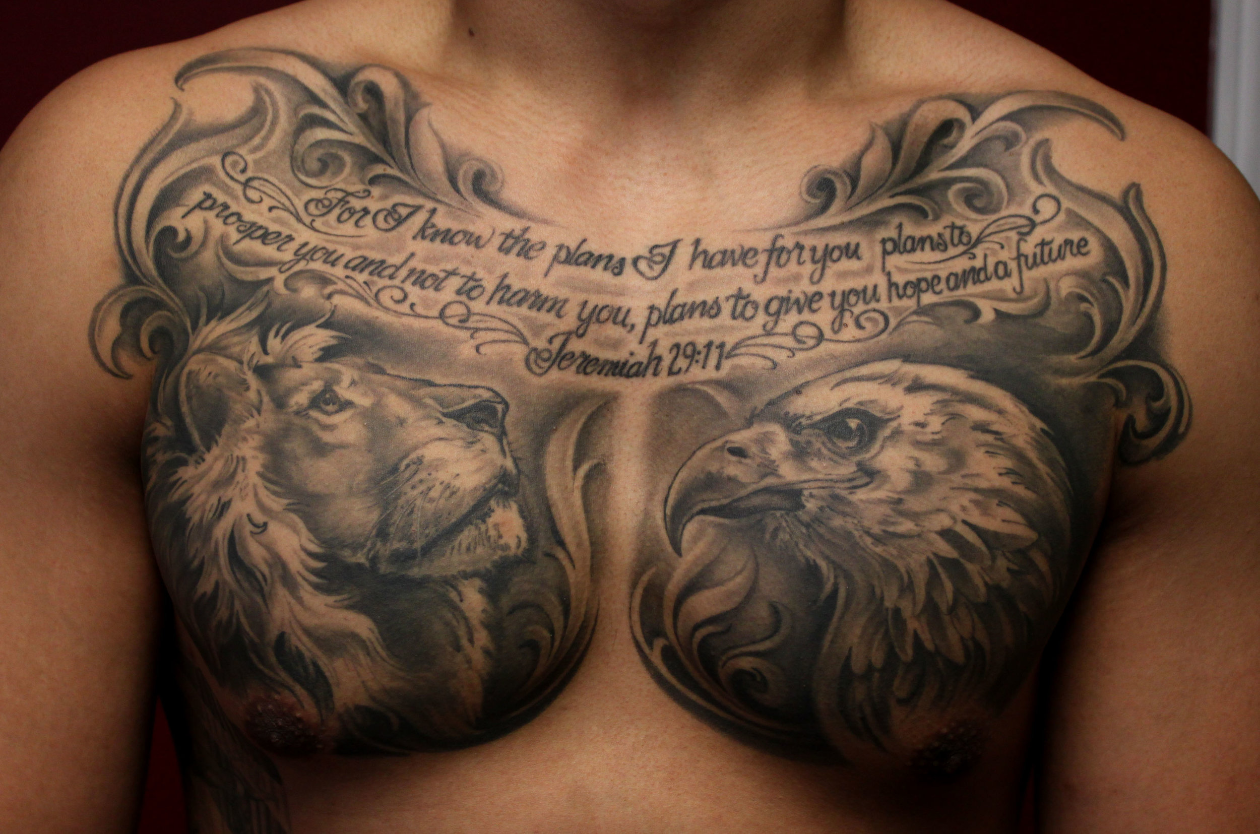 chest tattoo mens tattoos lion tattoo lion eagle tatt  Flickr