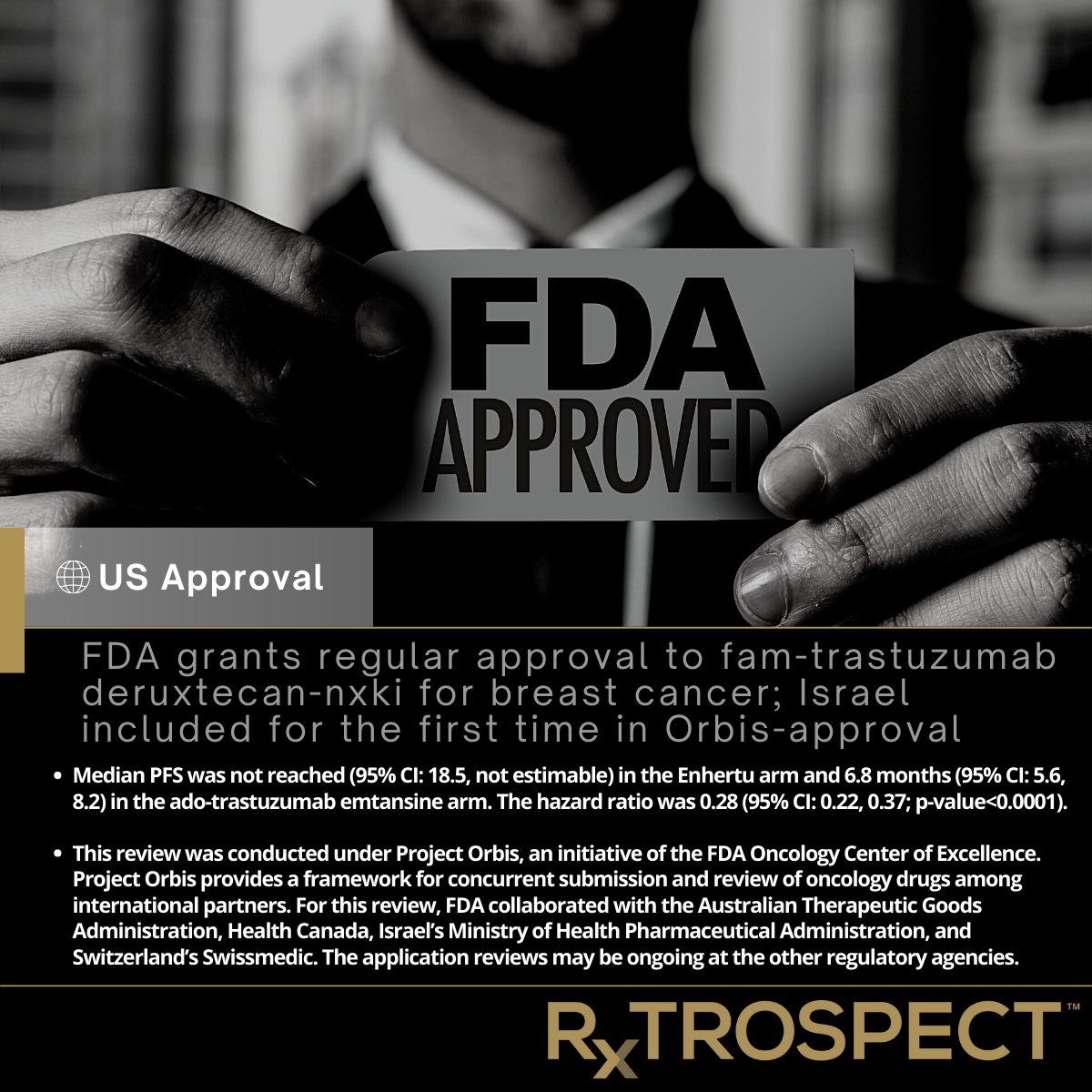FDA grants regular approval to fam-trastuzumab deruxtecan-nxki for breast cancer; Israel included for the first time in Orbis-approval