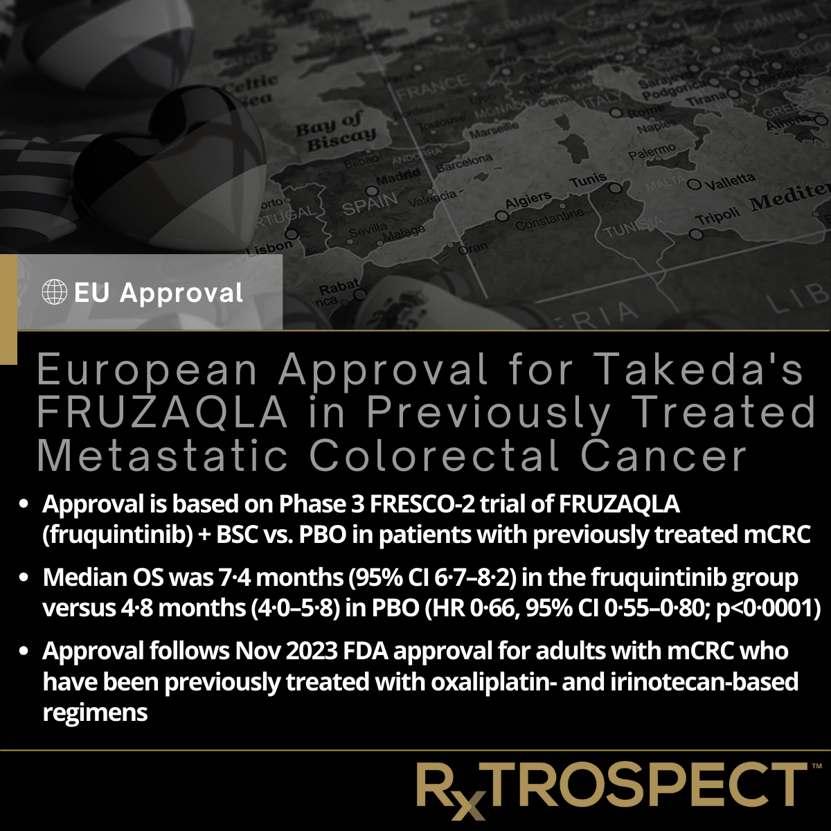 European Approval for Takeda's FRUZAQLA in Previously Treated Metastatic Colorectal Cancer