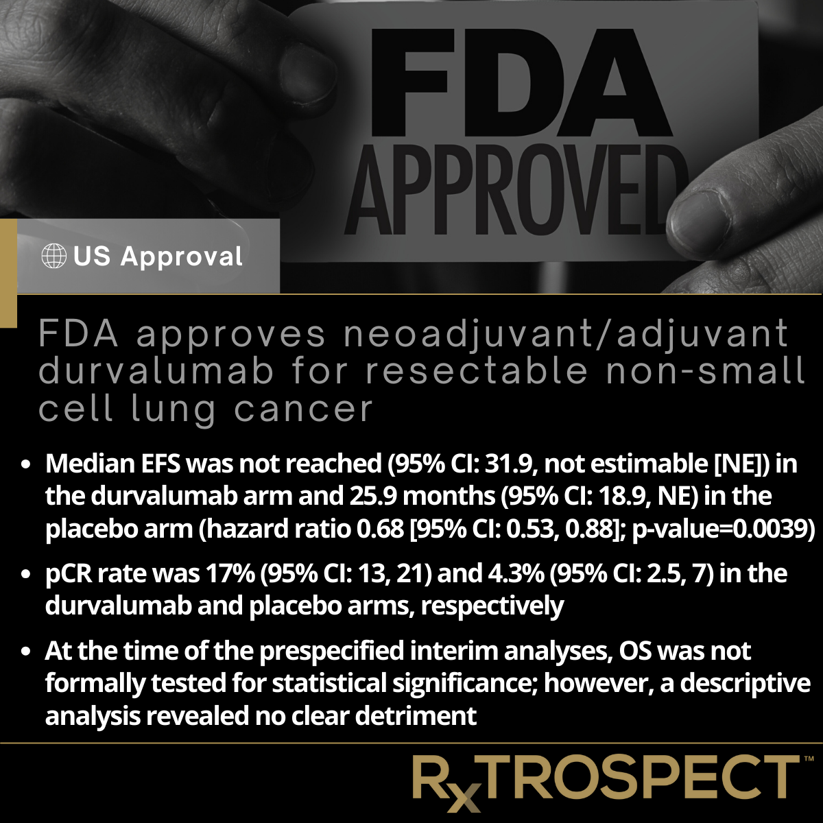 FDA approves neoadjuvant/adjuvant durvalumab for resectable non-small cell lung cancer