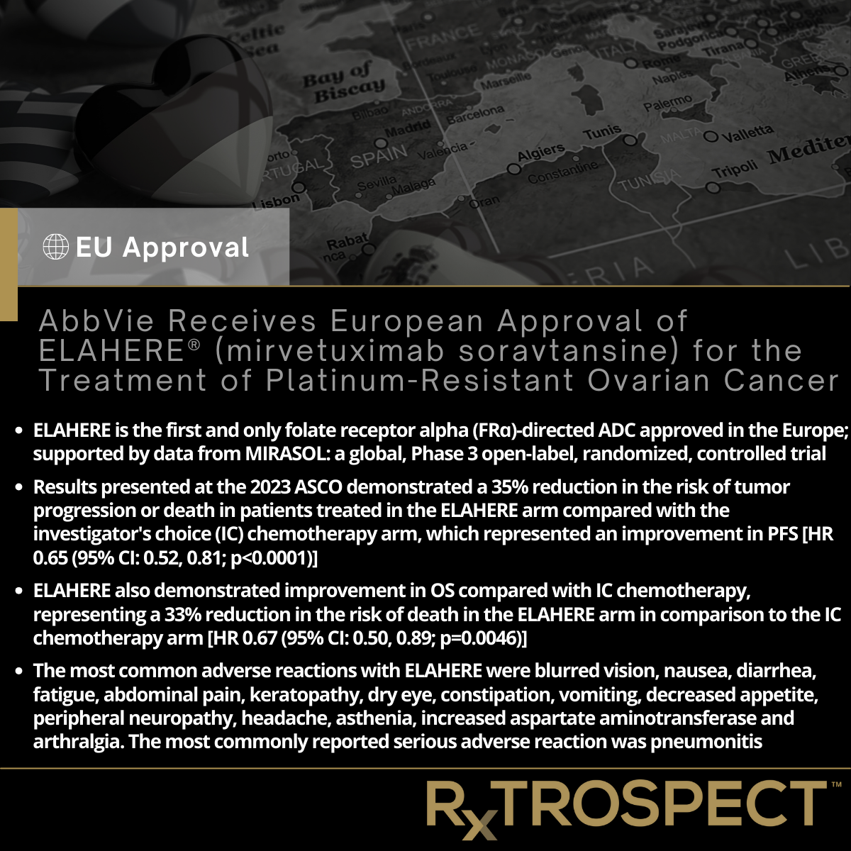 AbbVie Receives European Approval of ELAHERE® (mirvetuximab soravtansine) for the Treatment of Platinum-Resistant Ovarian Cancer