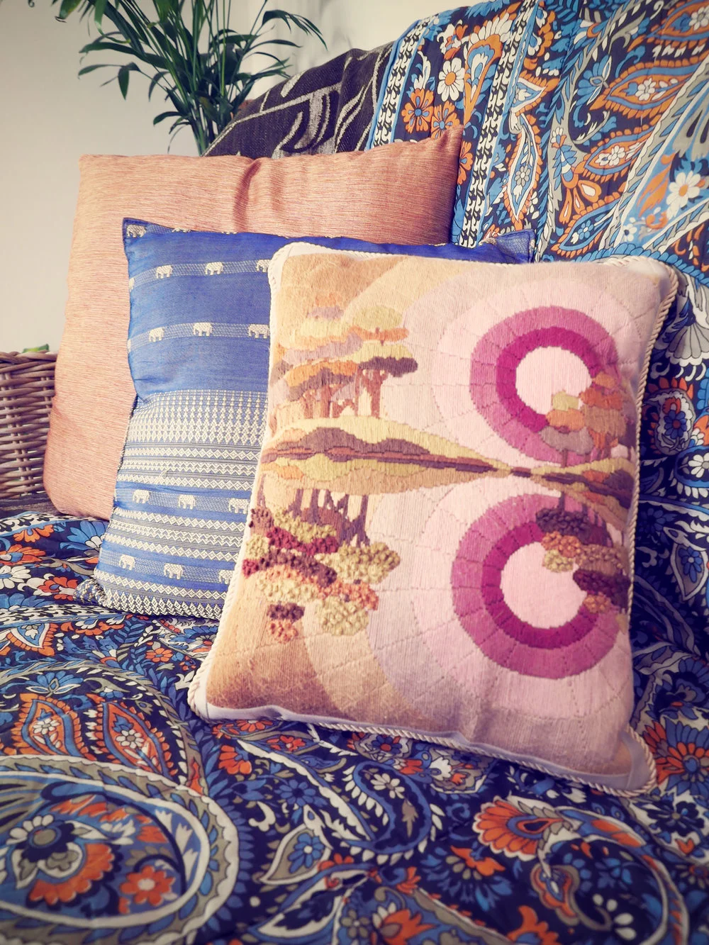 vintage cushion covers and textiles