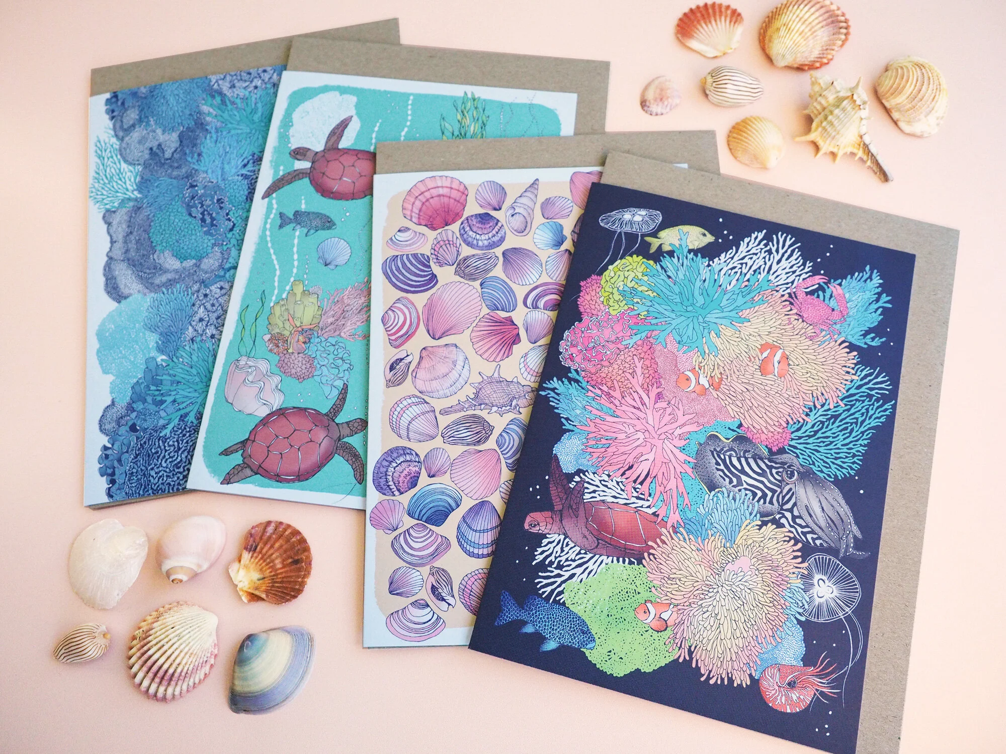 4 Pack Large Greeting Cards - Great Barrier Reef
