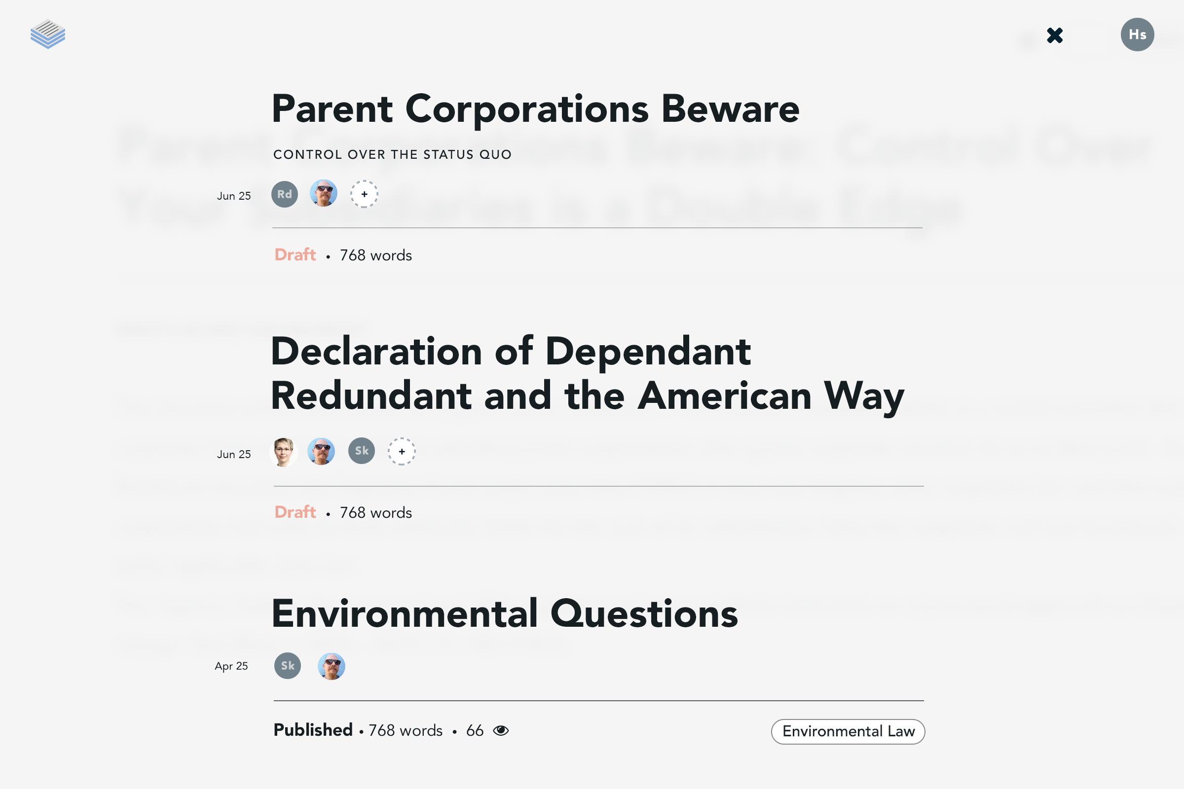Working drafts Concept