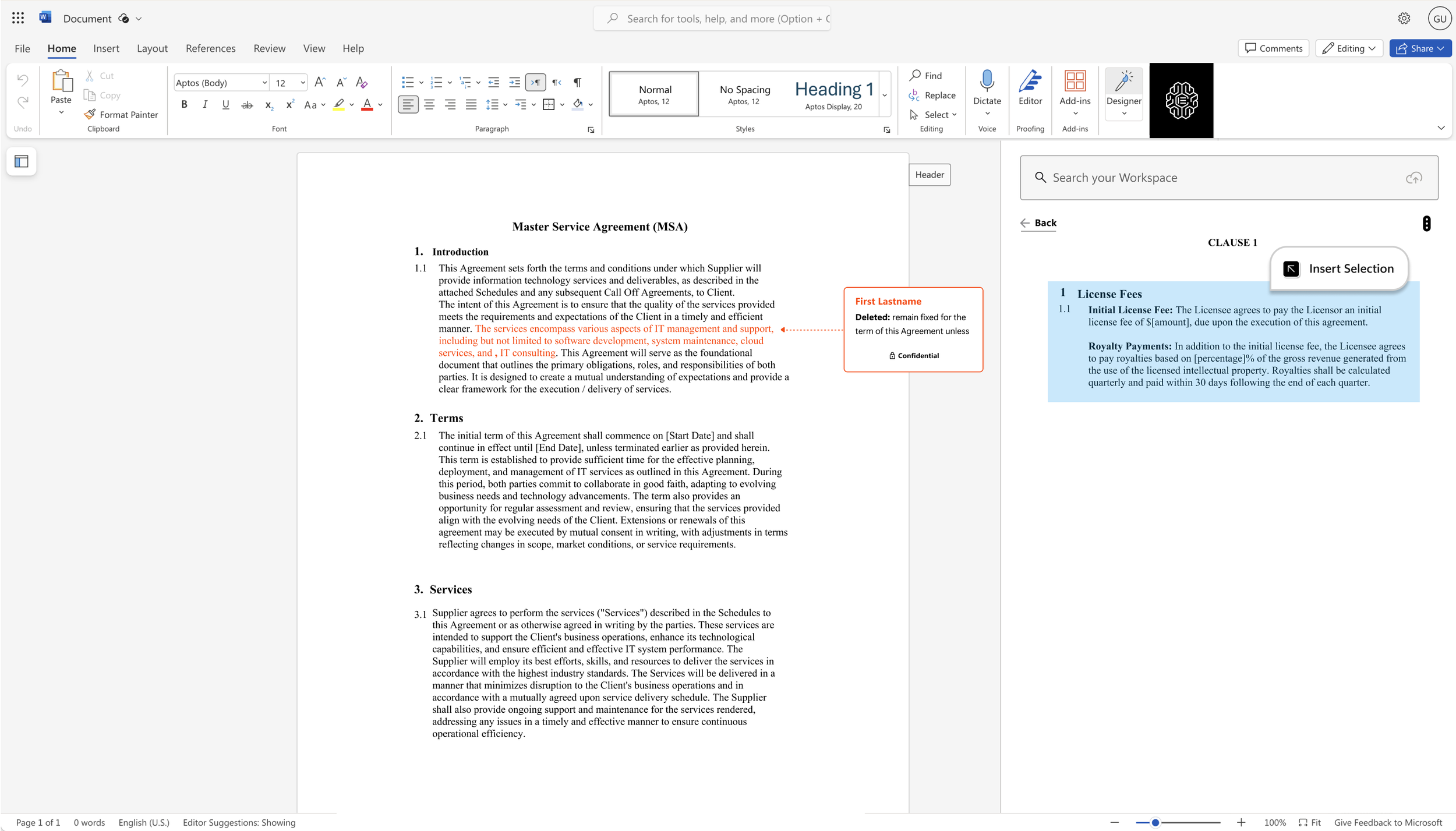 Contract Editing