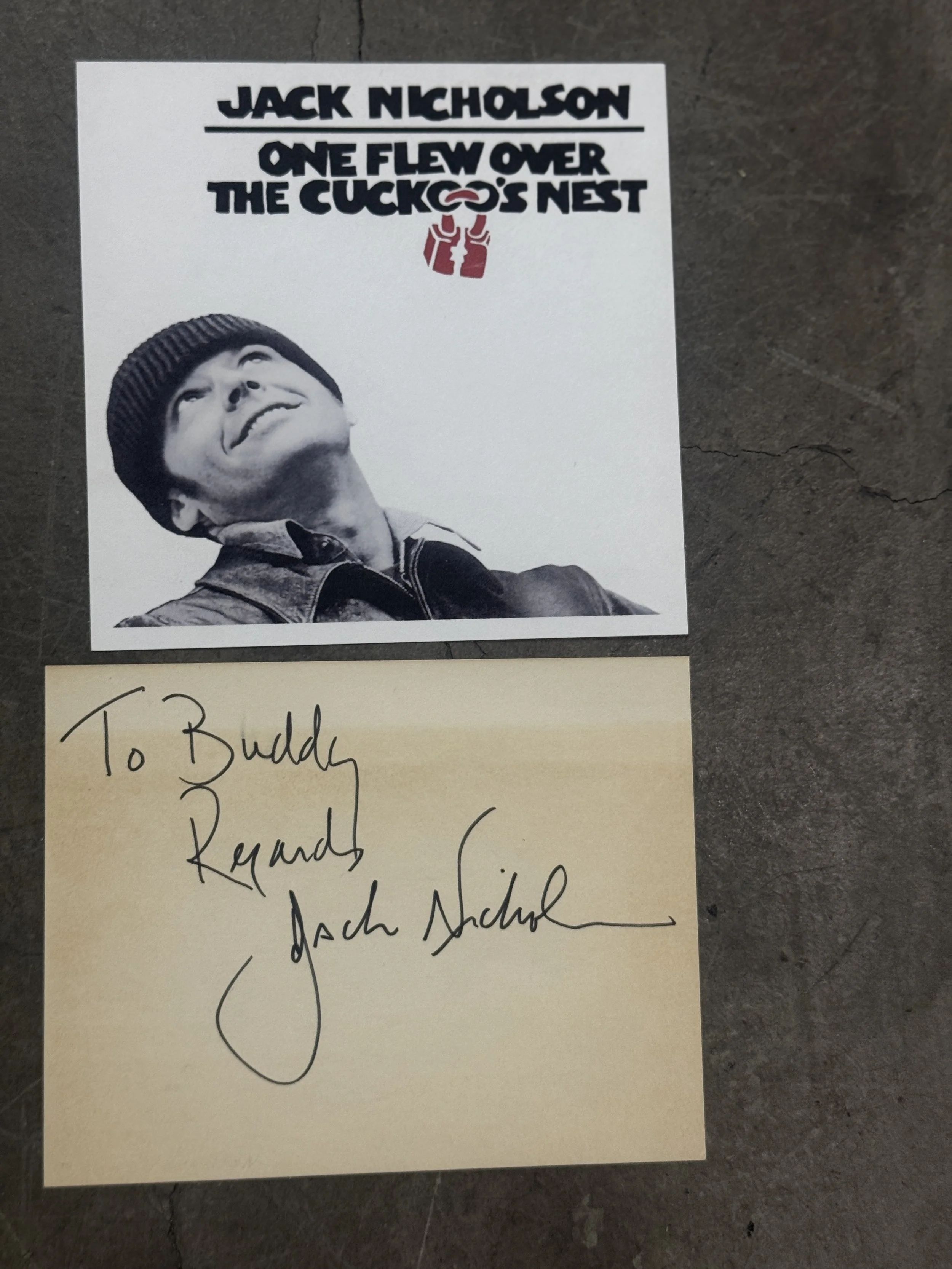 Jack Nicholson Signed "One Flew Over the Cuckoo's Nest" Note