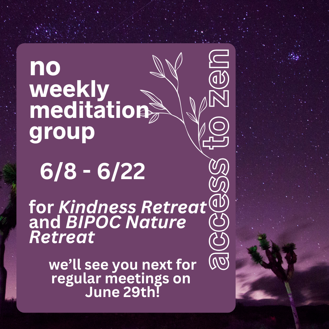 No A2Z Meditation Group, 6/8-6/22, while away for retreat