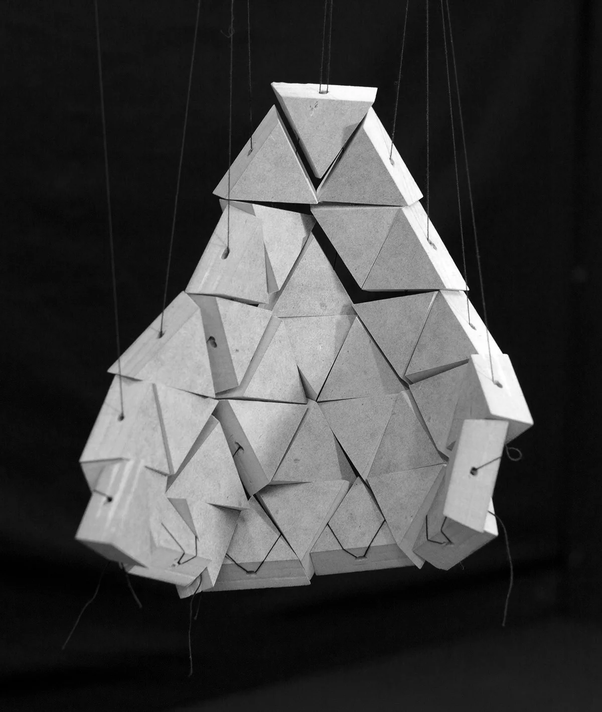 cnc-milled mdf and string self-assembling prototype