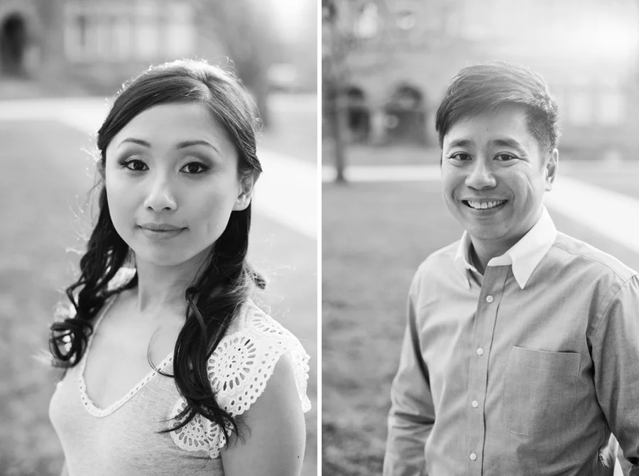 University of Toronto Engagement Black and White Photography