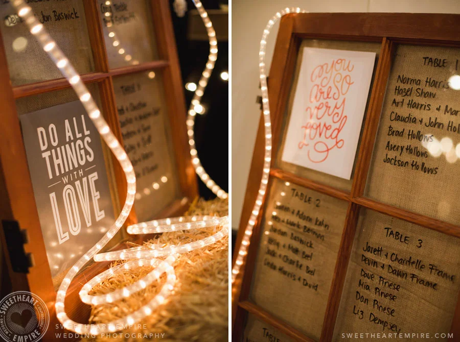 Rustic wedding seating chart