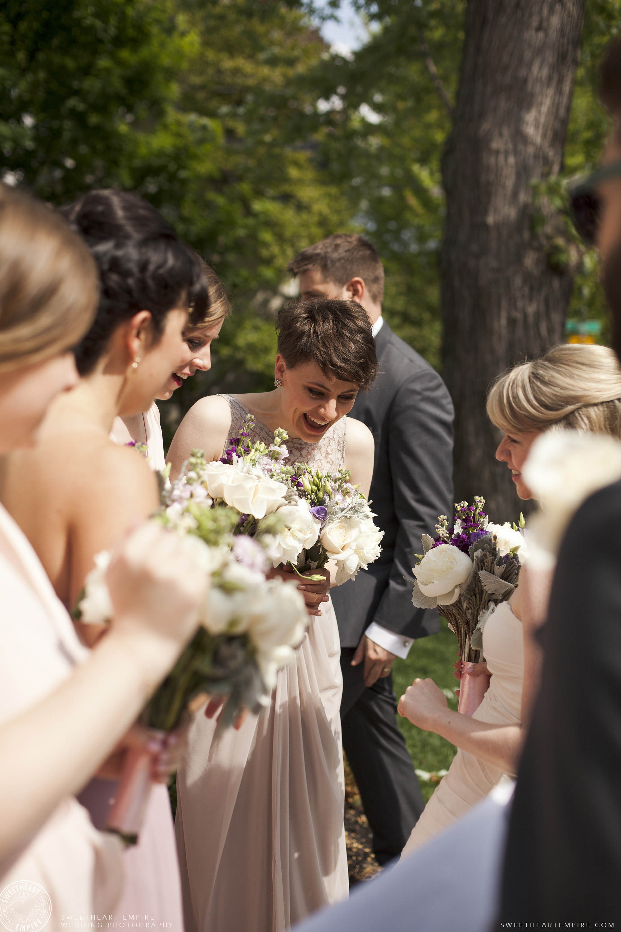 Bridesmaids holding their bouquets, Oakville Golf Club Wedding
