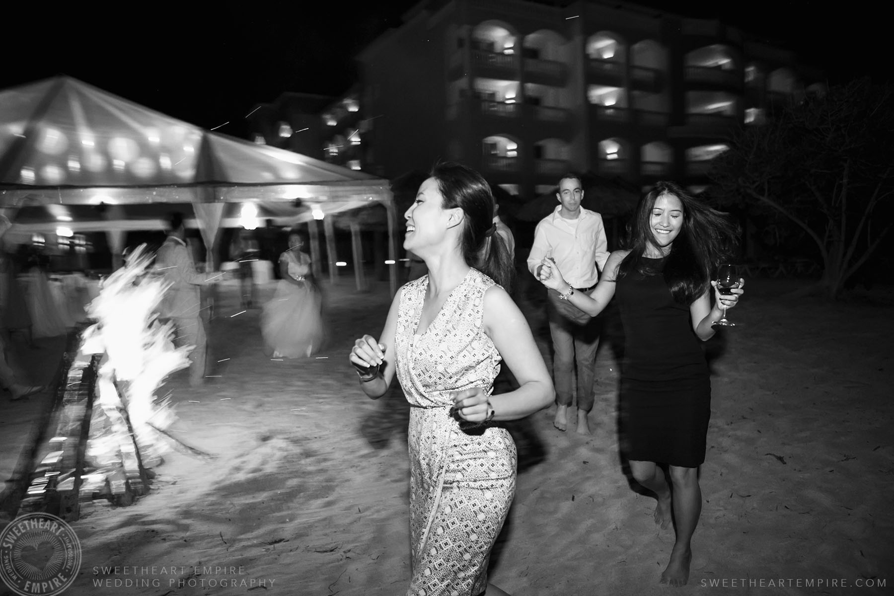 Guests dancing during wedding reception at Iberostar Grand Hotel Rose Hall, in Montego Bay, Jamaica