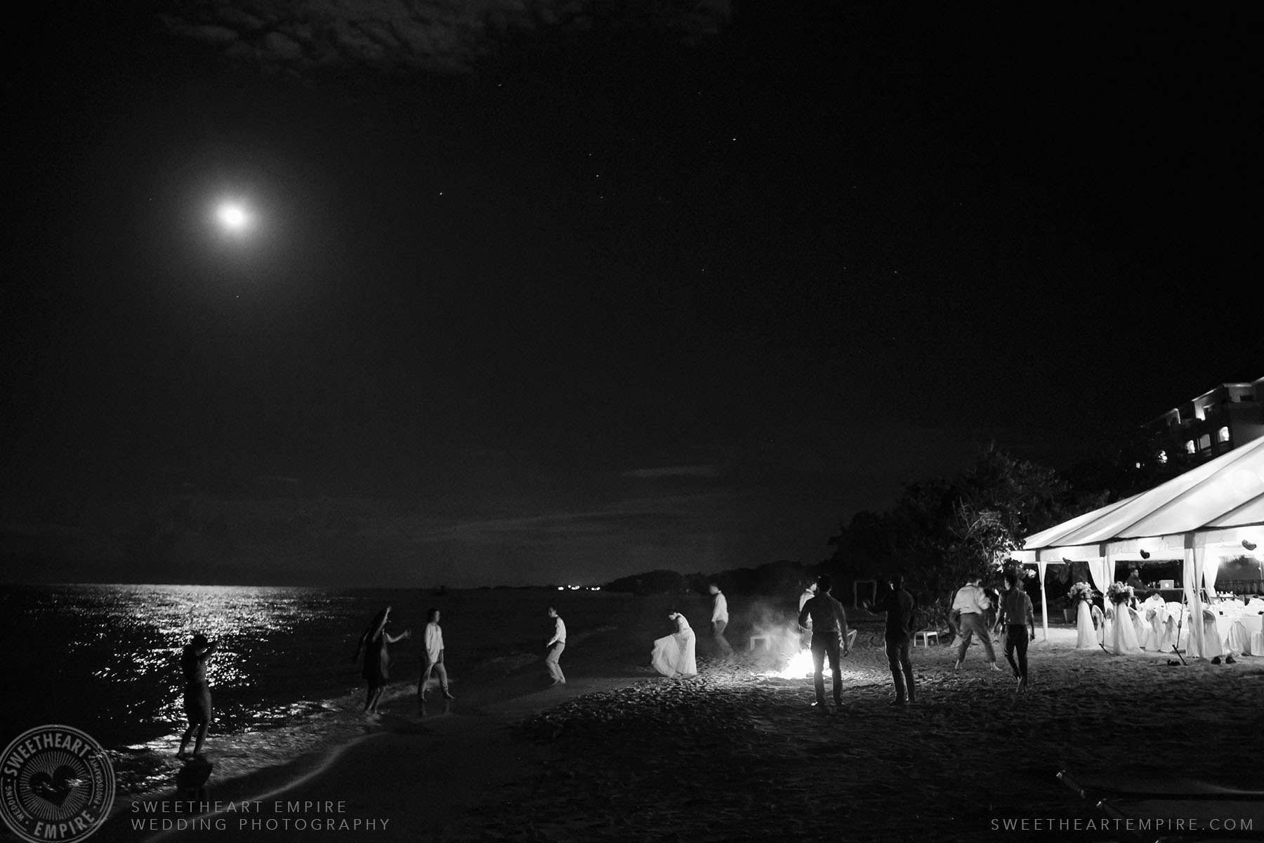 Beach wedding reception at Iberostar Grand Hotel Rose Hall, in Montego Bay, Jamaica