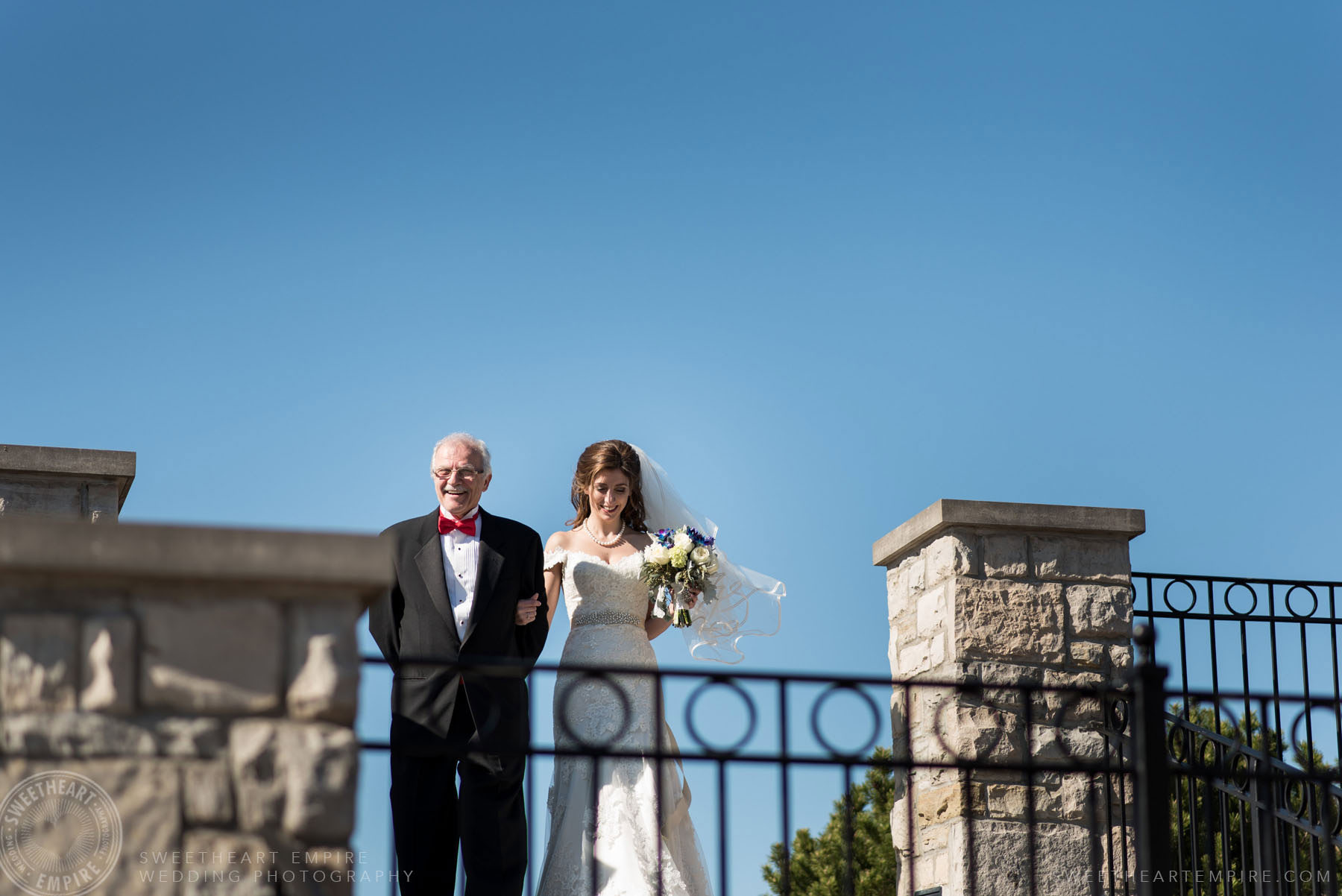 Bride about to walk down the aisle with her father; Eagles Nest Golf Club Wedding Photos