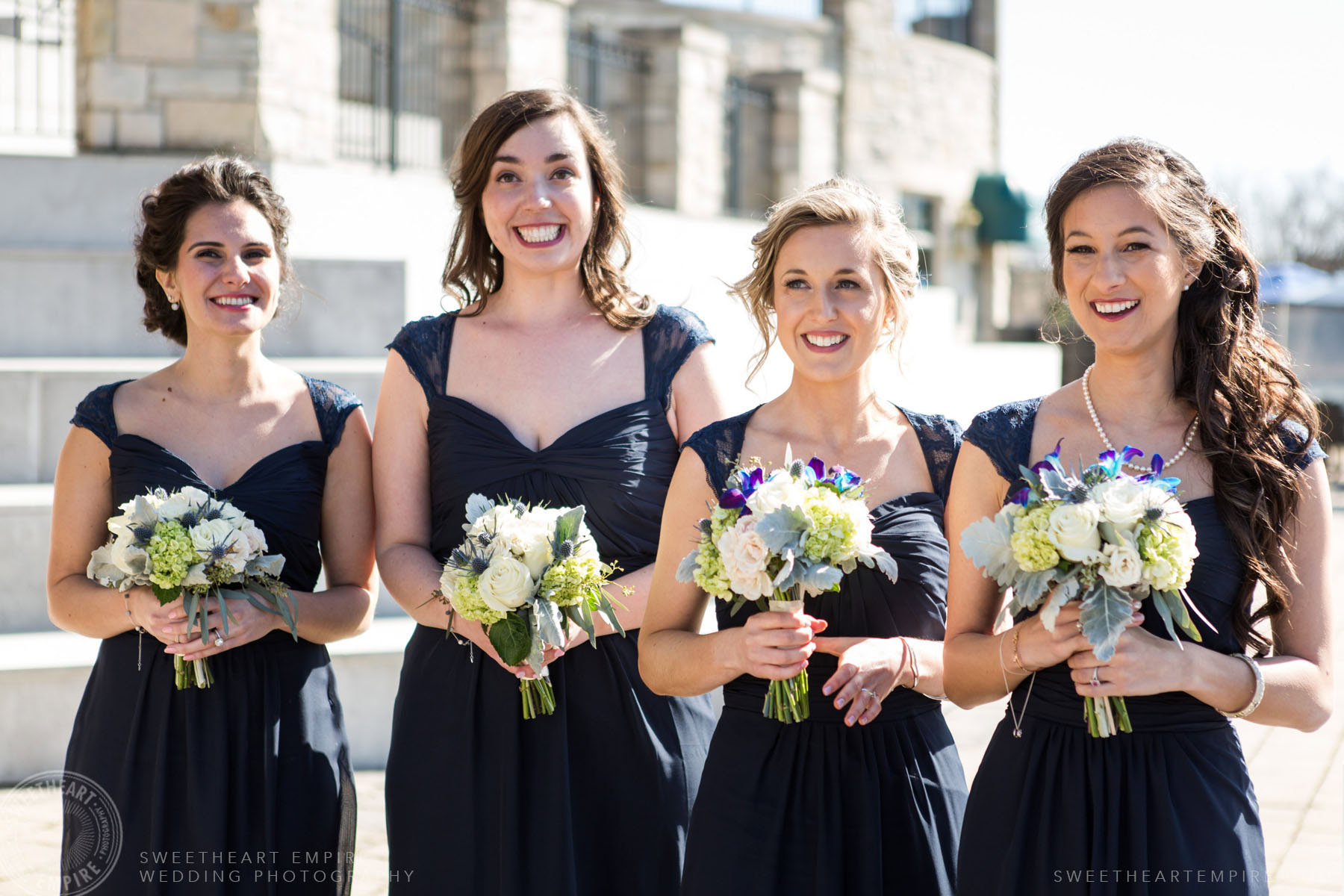 Portrait of lovely bridesmaids; Eagles Nest Golf Club Wedding Photos