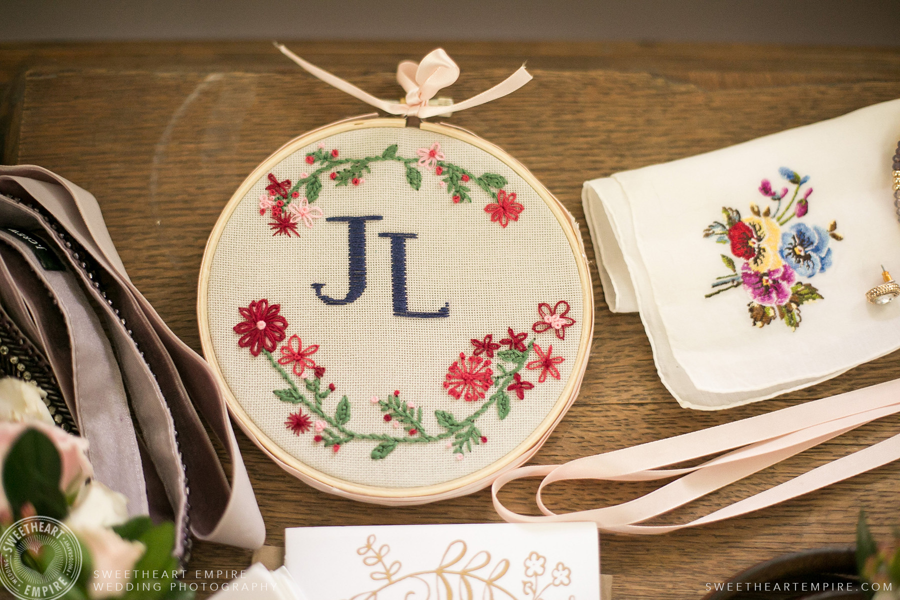 Bride & Groom's initials, Toronto Island Elopement