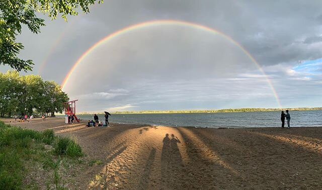 Socially distanced photo session JACKPOT.

I photographed my sister for her new website. After she got out of the lake, it started raining. And the sun was streaming down. And a double rainbow appeared... And everything was golden.

On the drive home