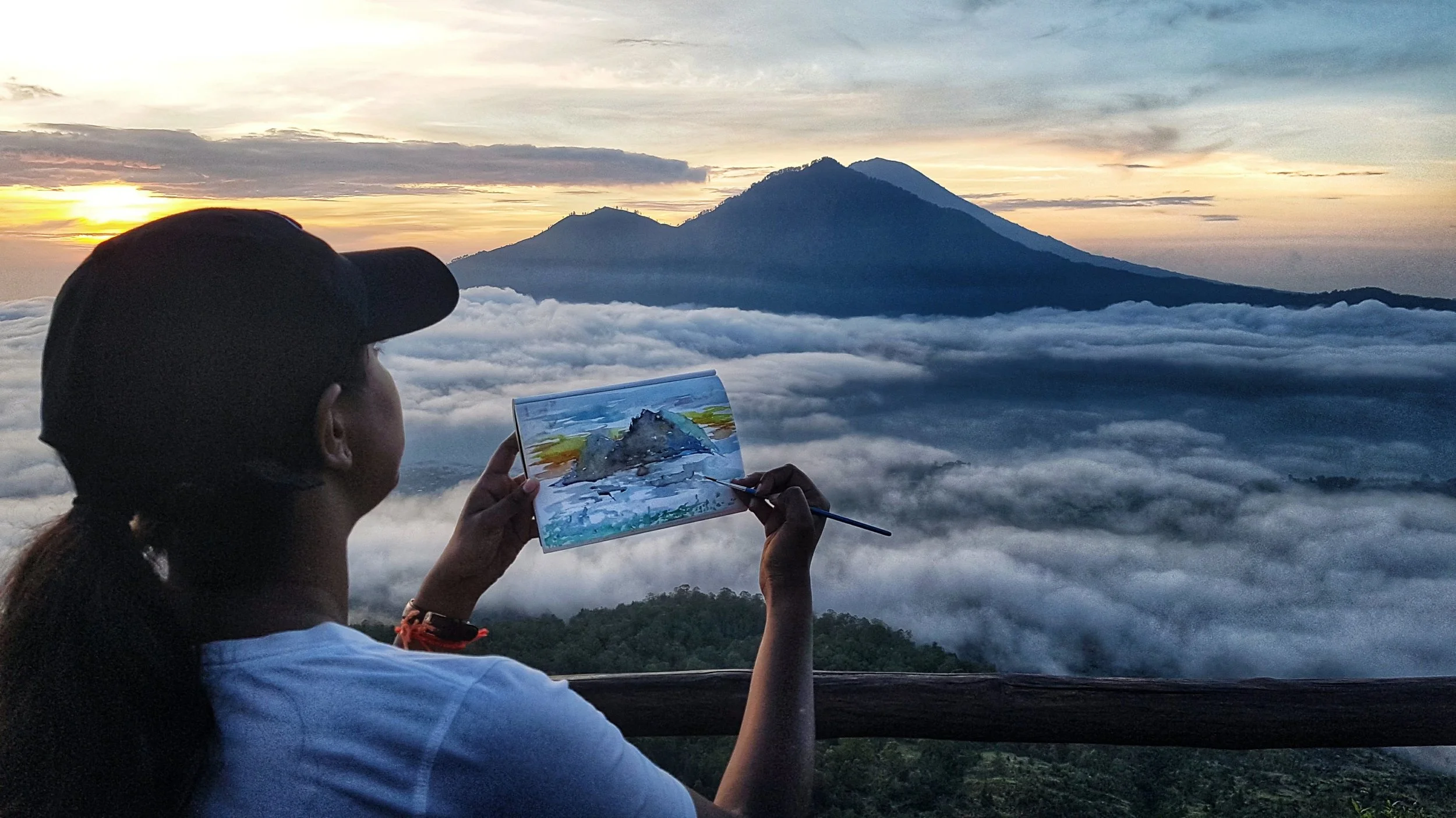 Thivs Travelling Canvas Series : Bali , Indonesia: 3 hour hike to see this stunning sunrise above the clouds