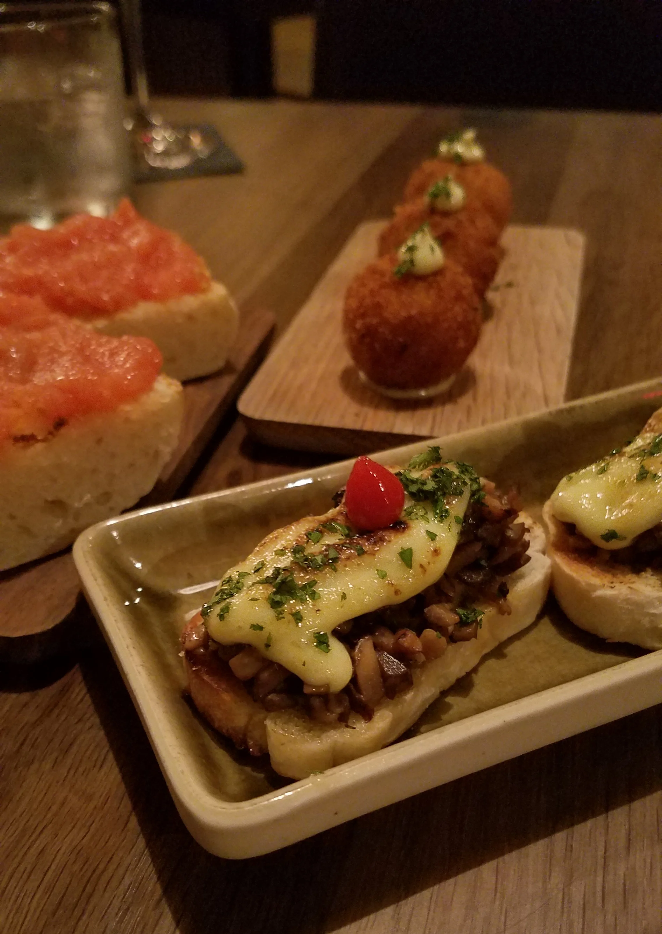 Mushroom Montadito - toasted bread, sauteed mushrooms, truffle aioli and piparras. Just look at the torched aioli! How could you not order a second round?