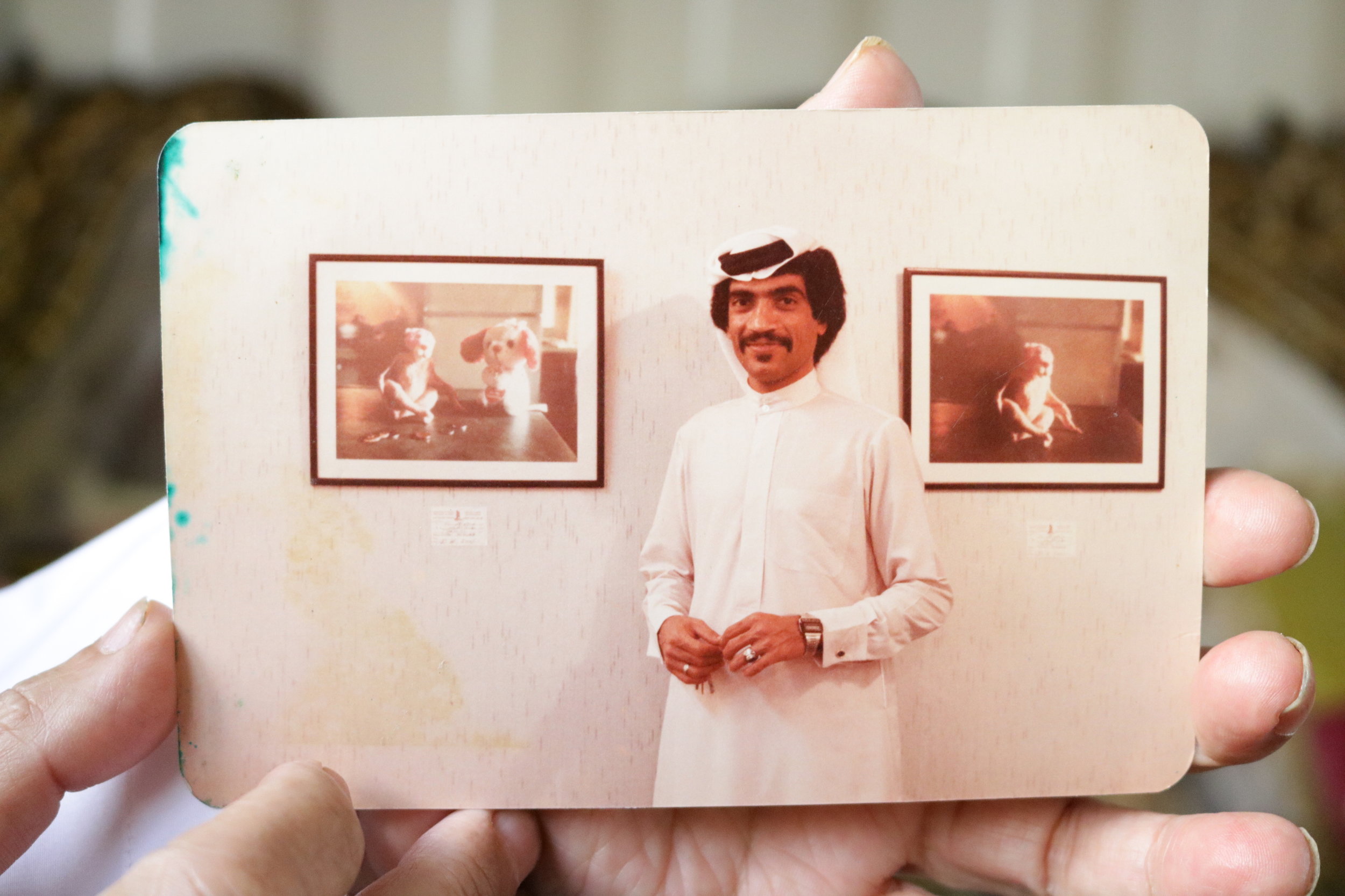 Saleh in his first Emirates Fine Art Society exhibition, early 1980s