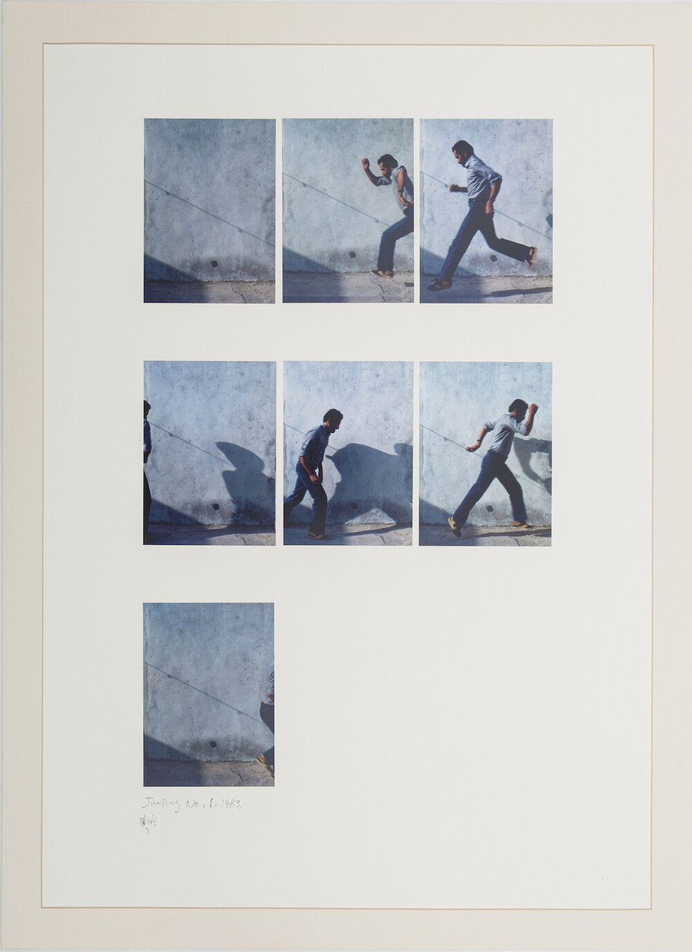 Hassan Sharif, 'Jumping No. 1,' 1983 98 x 73.2 cm Photographs mounted on cardboard Guggenheim, Abu Dhabi.