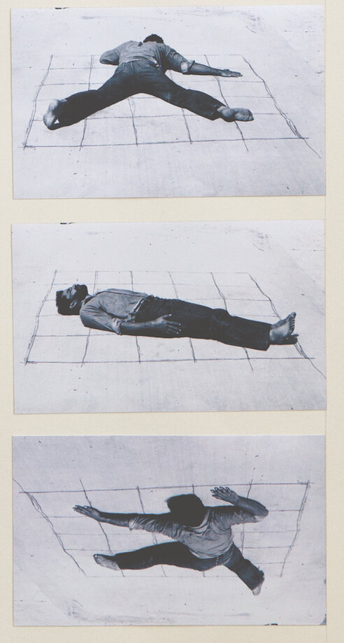 Detail of Hassan Sharif's ‘Body and Squares,’ 1983 84 x 59.5 cm Photographs mounted on cardboard Guggenheim, Abu Dhabi.