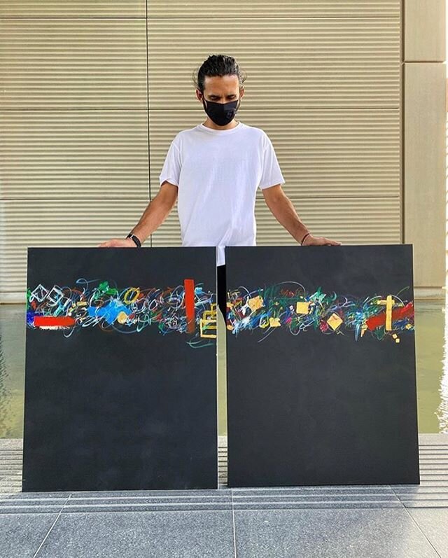 Artist in Quarantine #52: Humaid Mansoor (@humaidm), UAE: &ldquo;My work this past month has centered around what I enjoy doing most; experimenting with colors and strokes. 
Quarantine has forced us to not only adapt, but to rethink the way we work. 