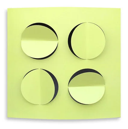 Apple green, enamel on aluminum convex (2015). Image courtesy of the artist.