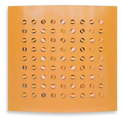 Autumn, enamel on aluminum convex (2015). Image courtesy of the artist.