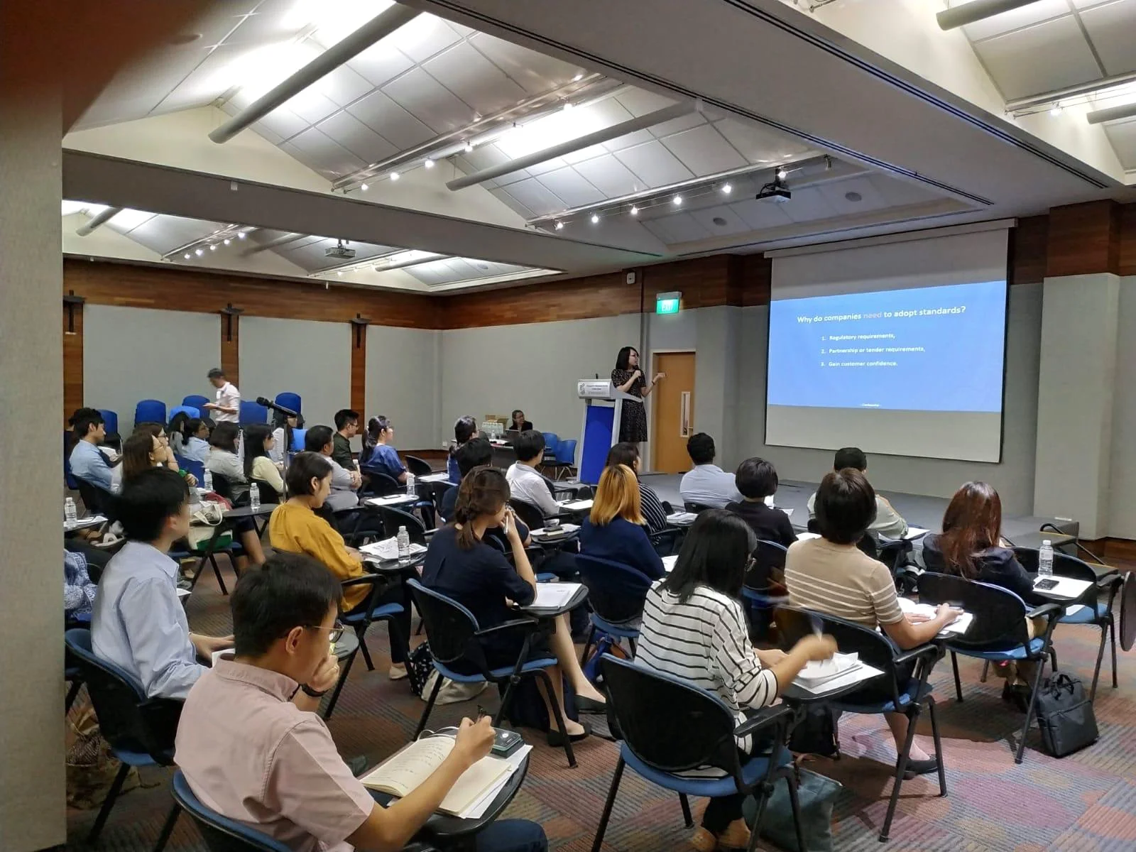 Ms Tan Su Min, Director of Client Success at Stendard, speaking at the “Standards Adoption Workshop on SS ISO 13485 : 2016 - Medical Devices QMS - Requirements for regulatory purposes”, 6 March 2019