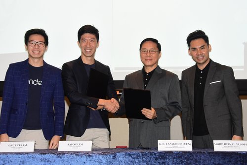 Left to right: Vincent Lim (CTO & Co-founder, Stendard), Jason Lim (CEO & Co-founder, Stendard), G.E. Tan (Chairman, SQI), Heikal Yusope (Deputy Executive Director, SQI)