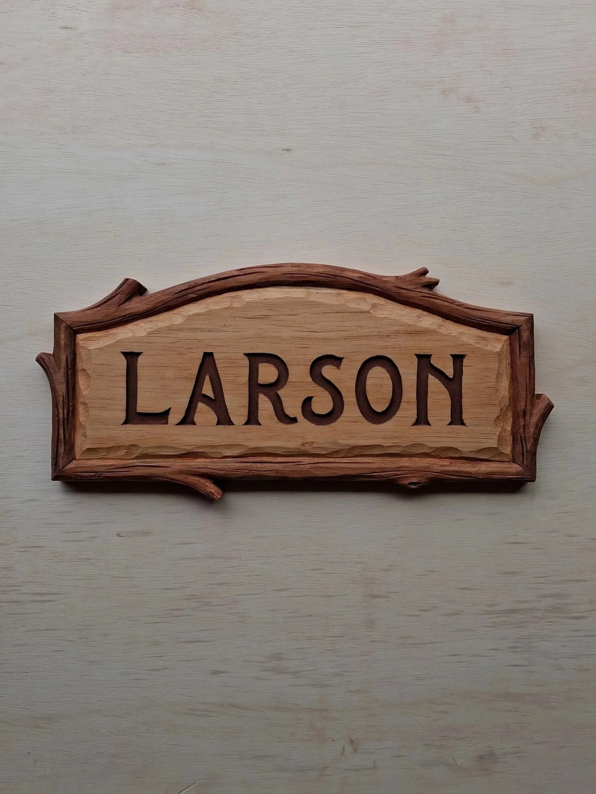A custom wooden sign