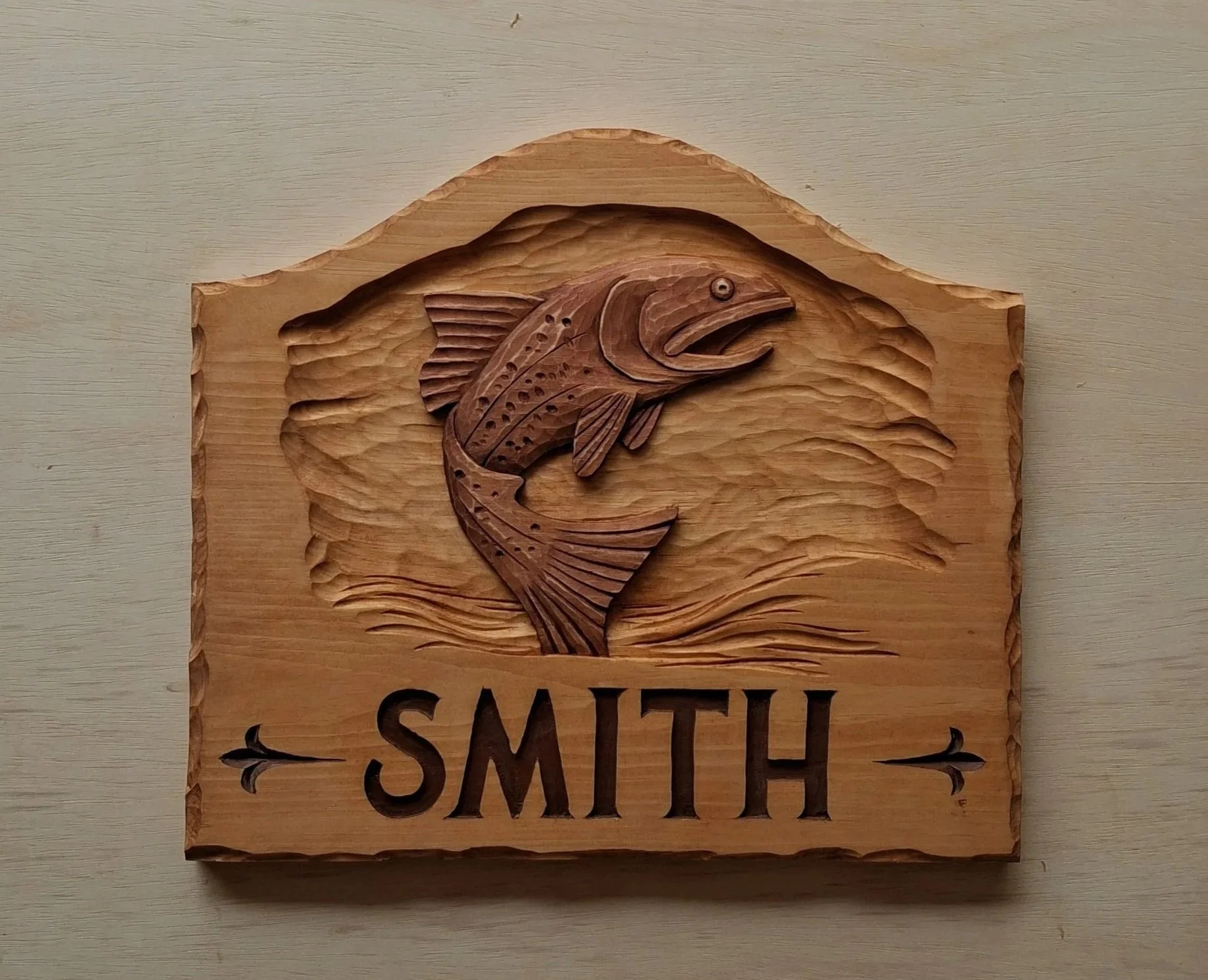 A custom cabin sign.