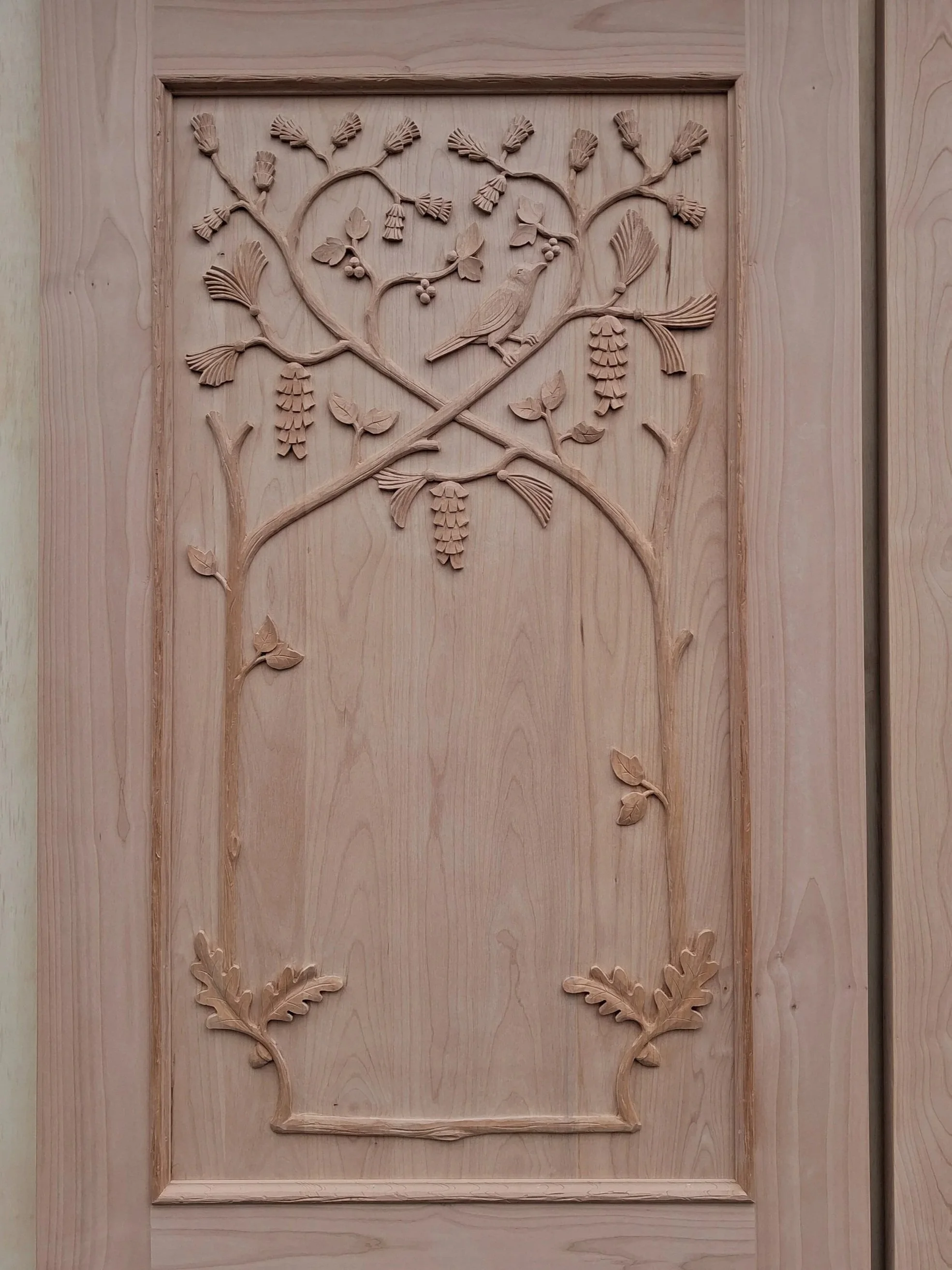 Detail of the Black Forest style door.