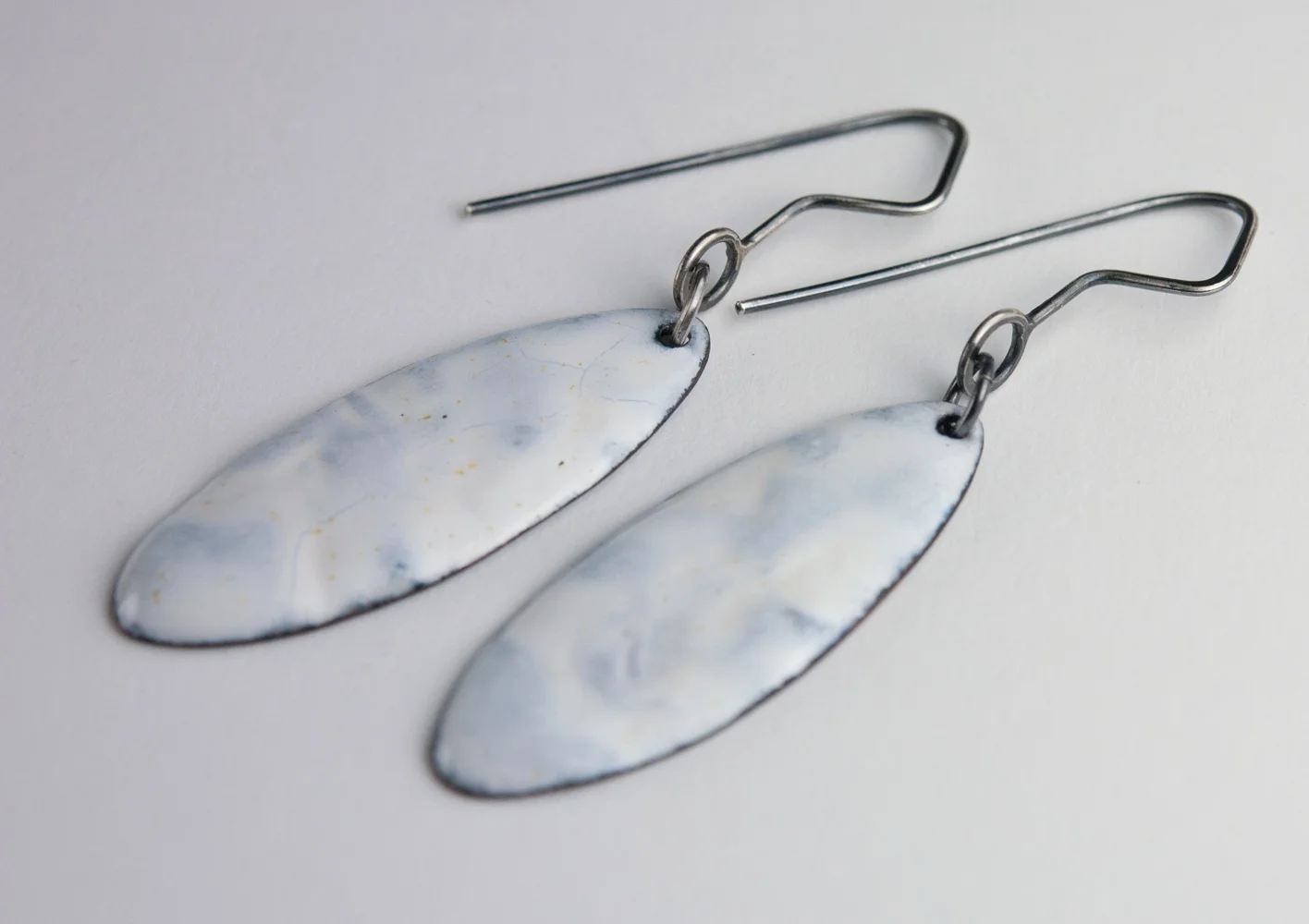 Enamel Jewelry, Mixed Metal and Enamel Jewelry, Enameled Copper Earrings, My Brown Wren, Tammi Sloan